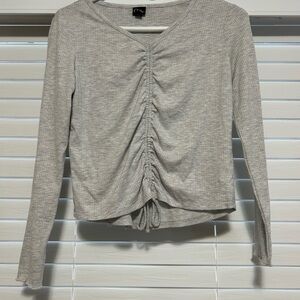 Junior Grey Ruched Top